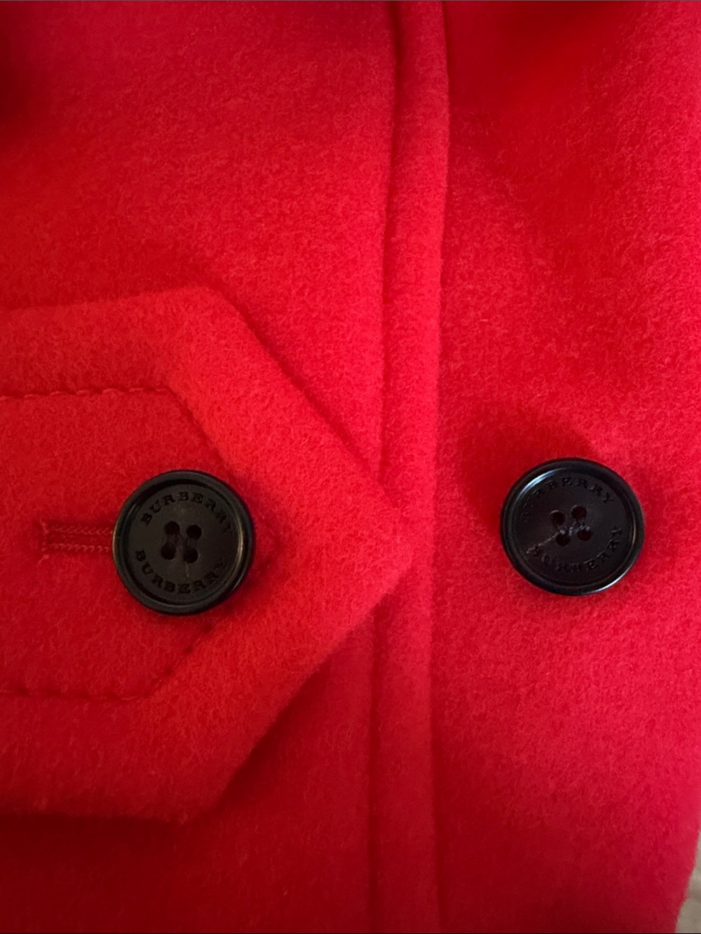 Burberry Red Wool Pea Coat - Picture 10 of 11
